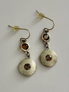 Lia Sophia Gold-Tone Drop Earrings with Amber Crystal Accents